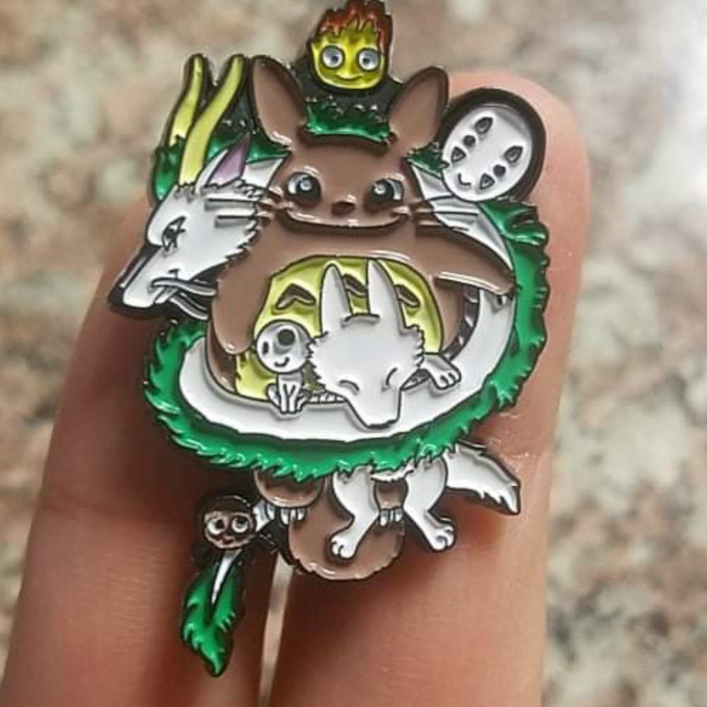 *2 for $13* Studio Ghibli Totoro & No-Face Kaonashi & Calcifer & Haku Enamel Pin - Picture 2 of 6